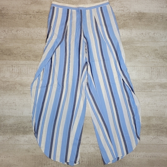 DREW Whitney Striped Wide Leg Side Slit Pants - Picture 2 of 9